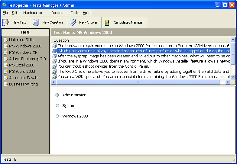 Testopedia Screenshot